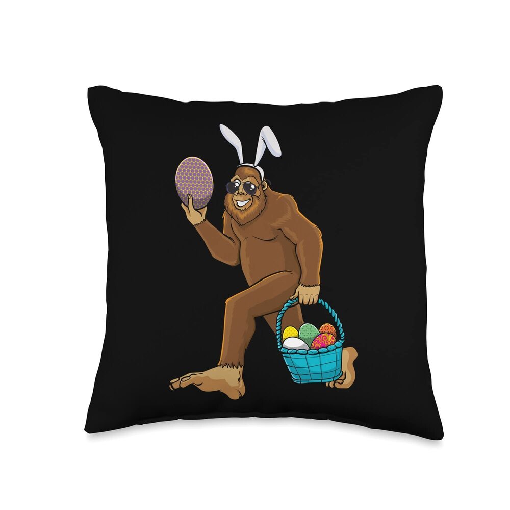 7277 Bigfoot Carrying Eggs Easter Sasquatch Lovers Easter Costume Throw